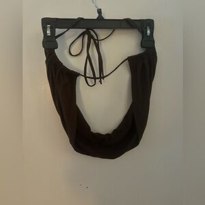 Small brown wrap top